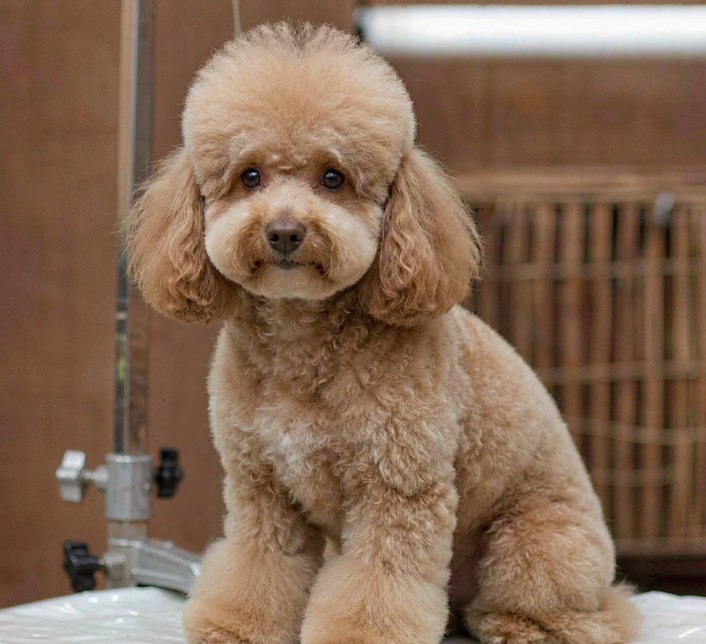 Toy poodle after breed-standard styling