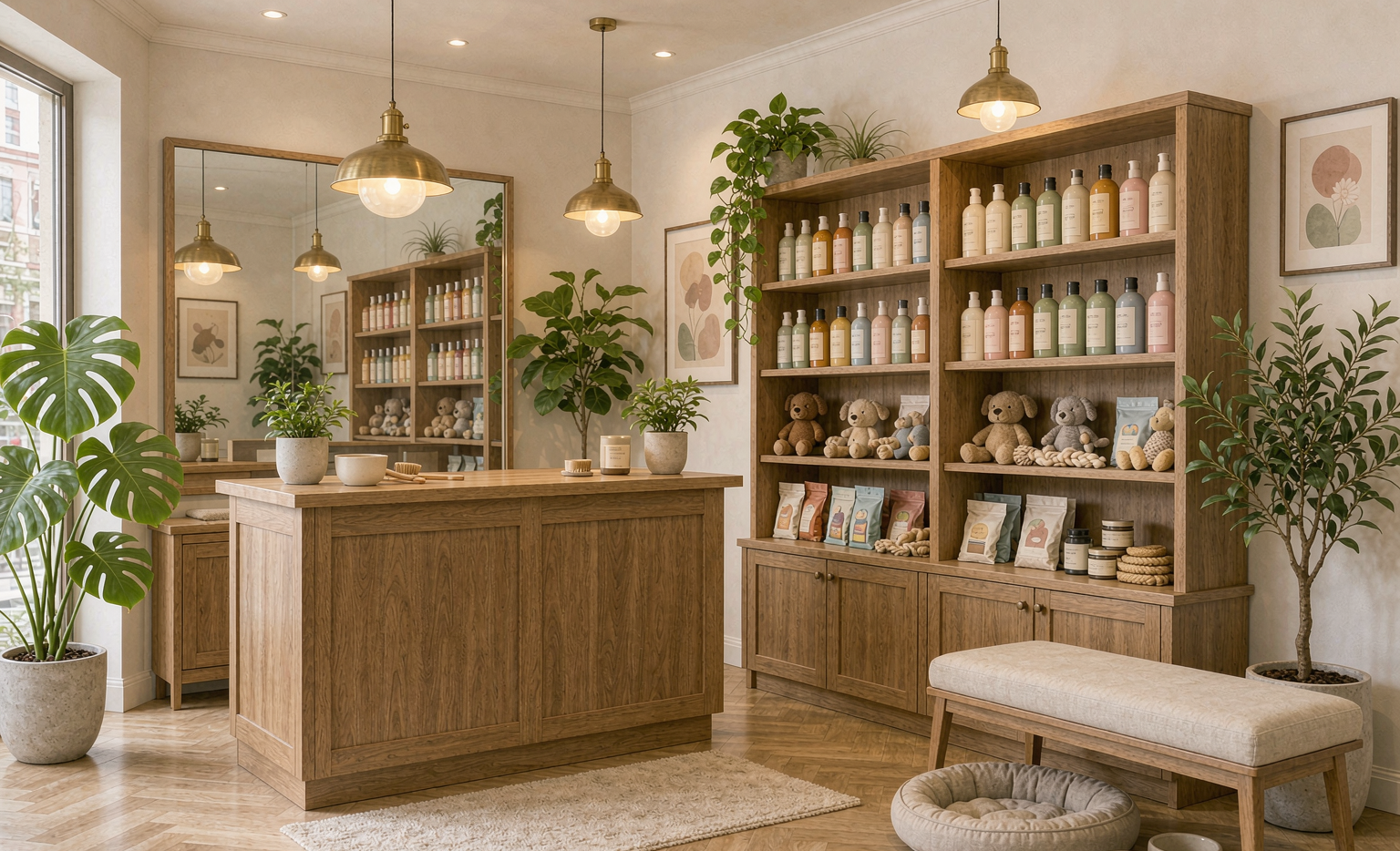 Cozy reception and boarding area of VEVOR Pet Spa